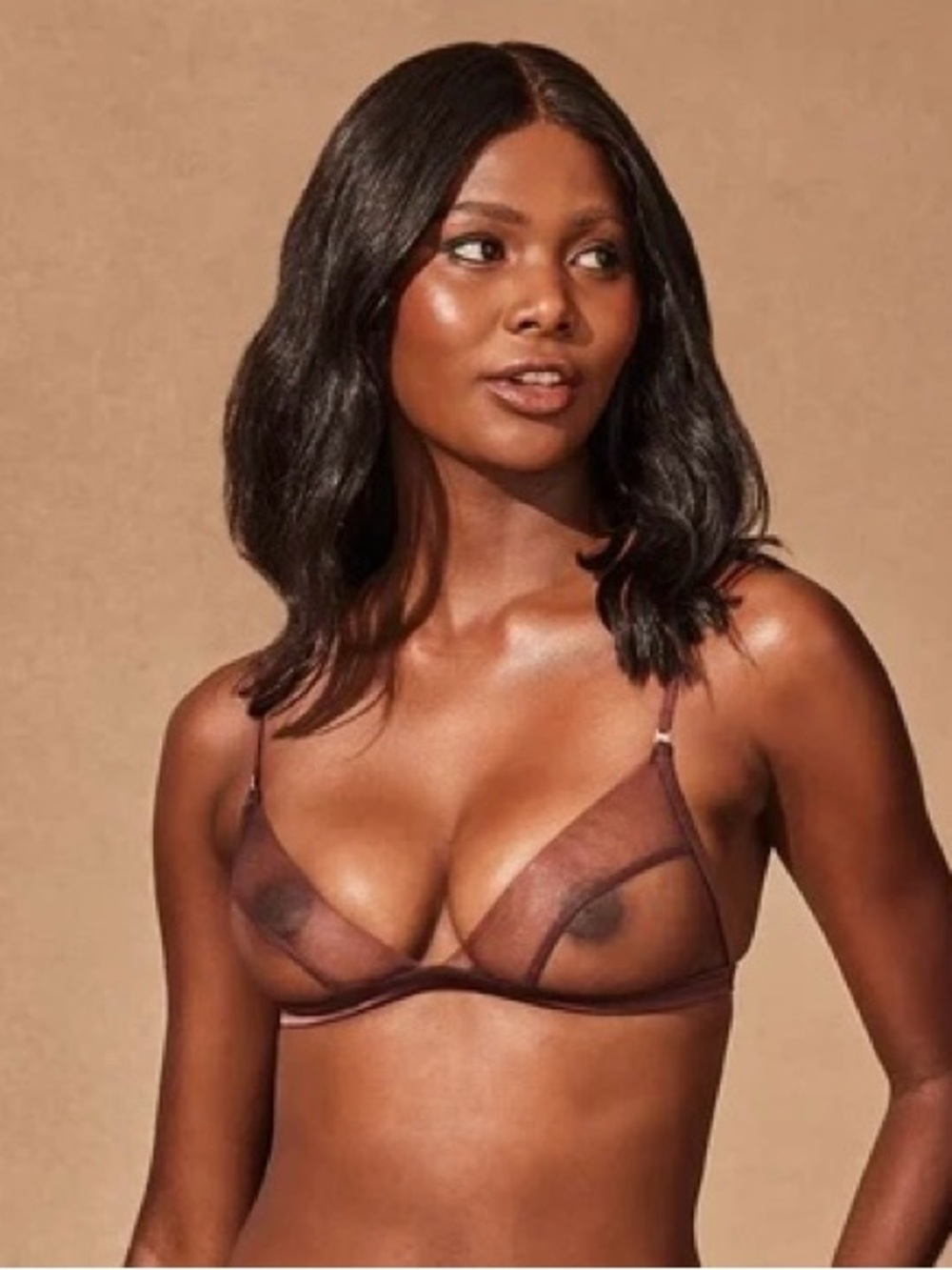 Honey Birdette NWT Nakeds Mahogany Bralette Large